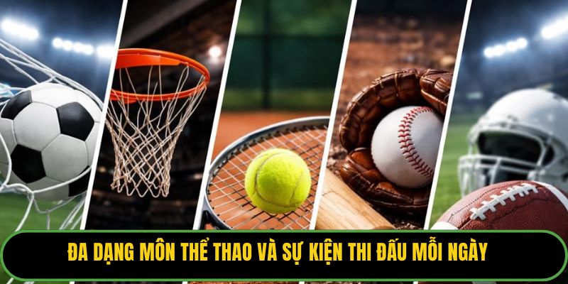 Đa dạng môn thể thao và sự kiện thi đấu mỗi ngày